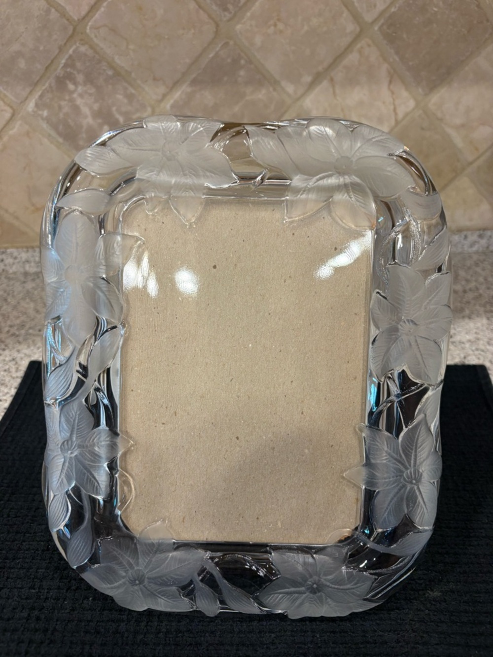 Mikasa Clear Crystal Floral Etched Picture Frame